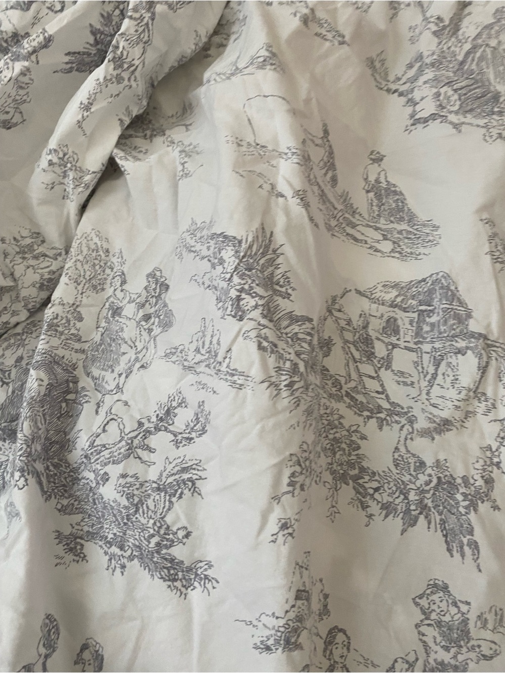 Cabbages & Roses London King Sheet Set Charcoal Grey Country Toile Cottagecore - Picture 3 of 11